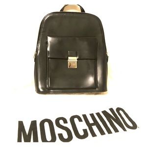 Moschino charcoal leather backpack